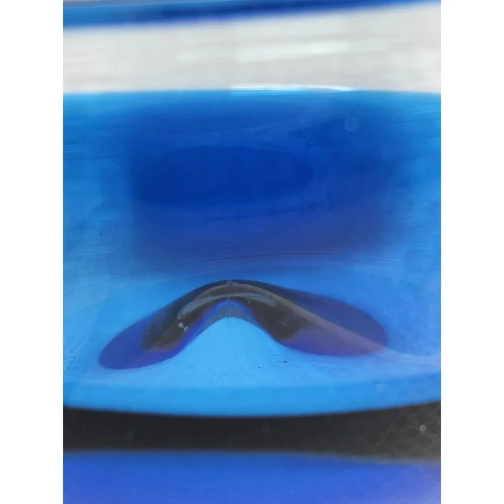 Ikea Stockholm Blue Wave Blown Glass Bowl - 11 .5